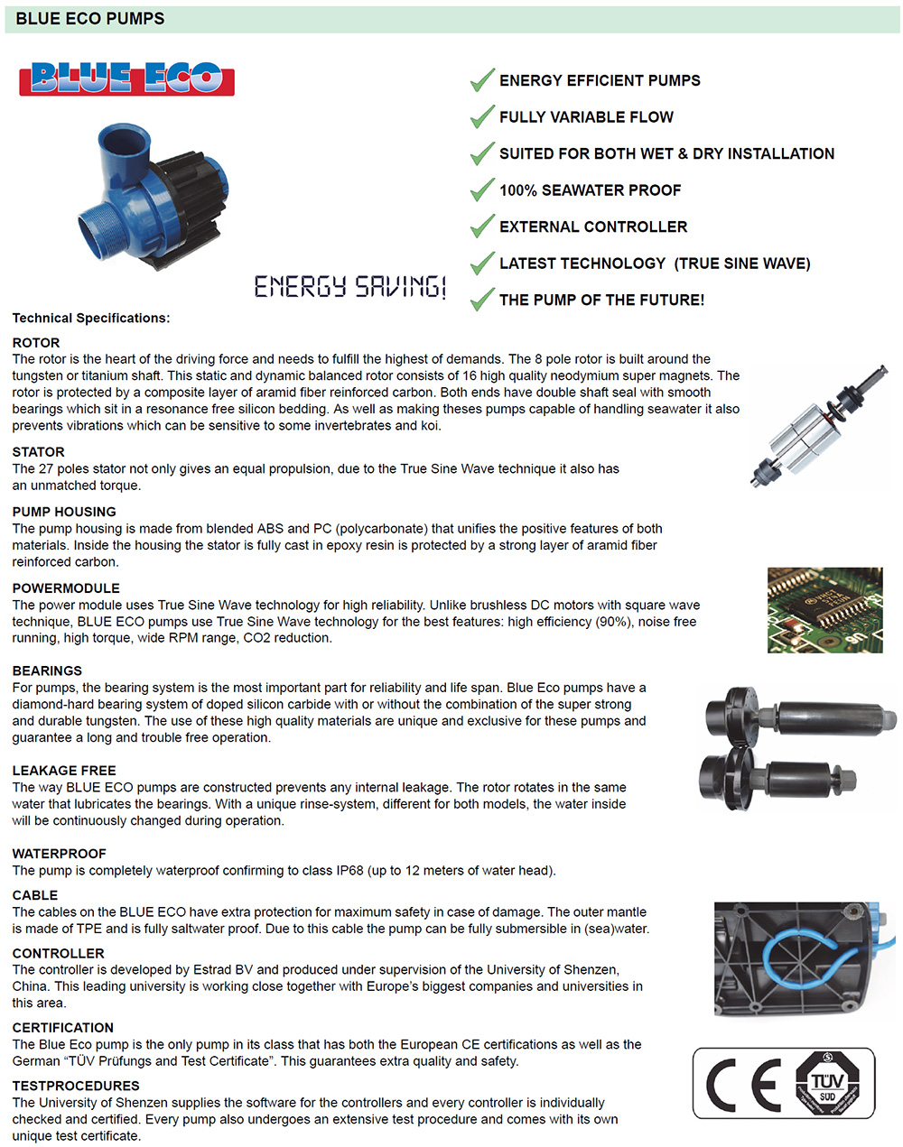 Blue ECO 320 info list