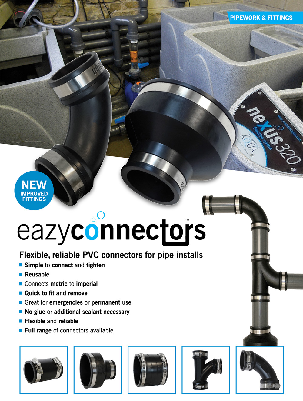 Evolution Aqua Eazy Connectors, epdm spojky čehokoliv