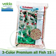 15 litrů 3-color All Fish Food, 3-4 mm krmivo pro veškeré druhy ryb i malých rozměrů, ke krmení  od 8°C