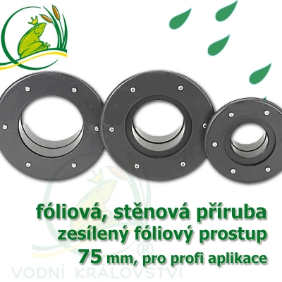 PVC příruba fóliová 75 mm, fóliový prostupprofi fóliová, stěnová přiruba 75 mm