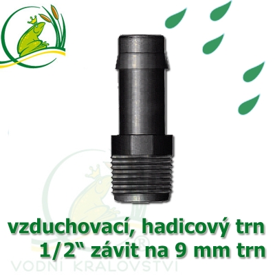 Mini trn ext. závit 1/2" na 9 (10 mm) na vzduchovací hadičky a jezírkové hadice