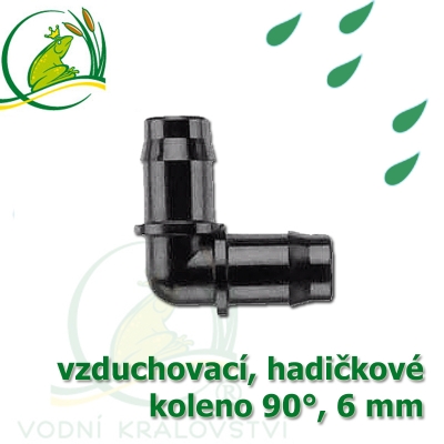 Spojka koleno 90°, PP 6 mm vzduchovací, hadičková