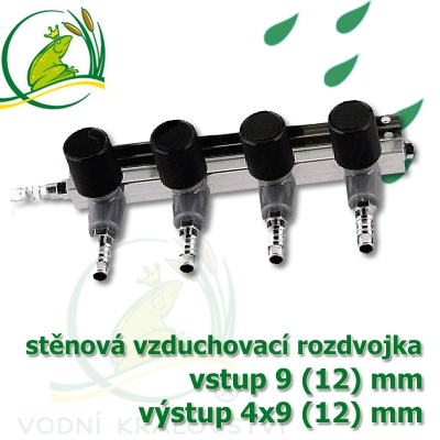 Vzduchovací rozdvojka stěnová 9 (12) mm - 4 vývody