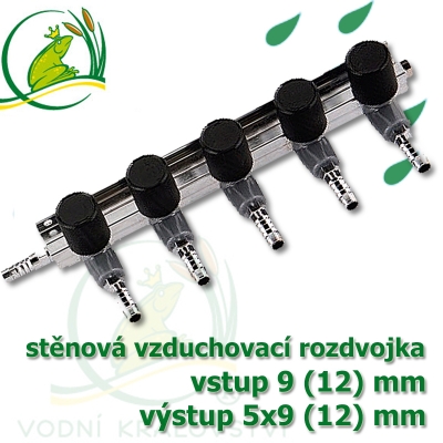 Vzduchovací rozdvojka stěnová 9 (12) mm - 5 vývodů