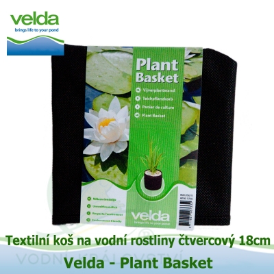 Textilní koš na vodní rostliny čtvercový 18cm x 18cm x 18cm - Velda Plant Basket