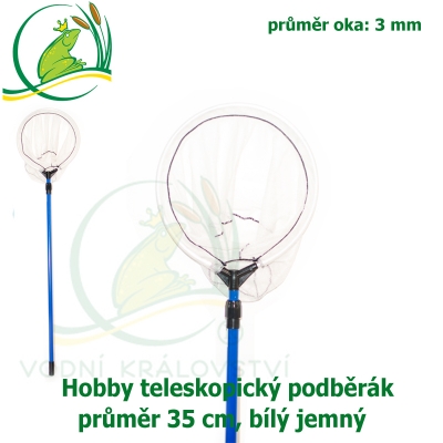 Hobby teleskopický podběrák kulatý 35 cm bílý jemný