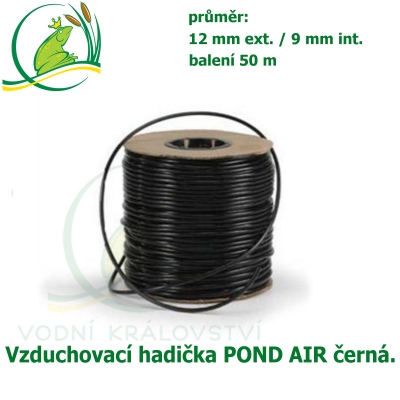 Vzduchovací hadička POND AIR 9 mm ČERNÁ (9X12 mm), cena za 1 metr.