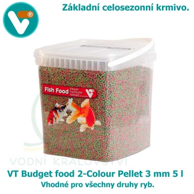 VT Budget food 2-Colour Pellet 3mm 5 l, krmivo pro všechny druhy ryb