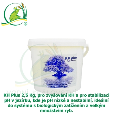 KH Plus 2,5 Kg, pro zvyšování KH a pro stabilizaci pH v jezírku, kde je pH nízké a nestabilní, ideální do systému s biologickým zatížením a velkým množstvím ryb