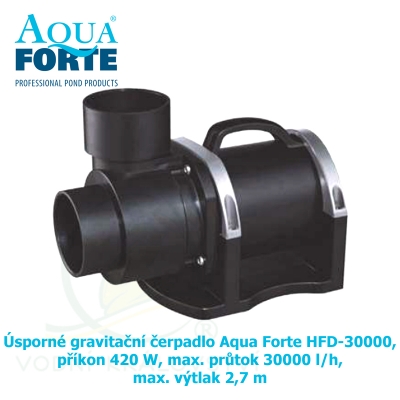 Úsporné gravitační čerpadlo Aqua Forte HFD-35000, příkon 520 W, max. průtok 35000 l/h, max. výtlak 2,8 m