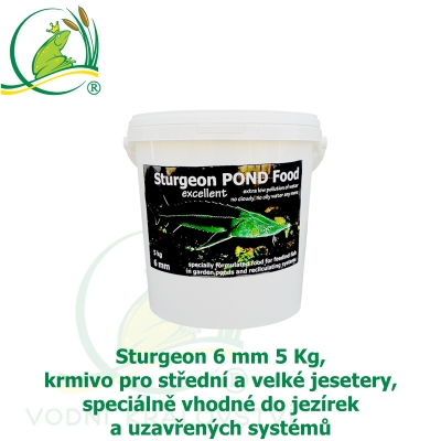 Sturgeon 6mm 5Kg, krmivo pro střední a velké jesetery, speciálně vhodné do jezírek a uzavřených systémů