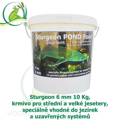 Sturgeon 6mm 10Kg, krmivo pro střední a velké jesetery, speciálně vhodné do jezírek a uzavřených systémů